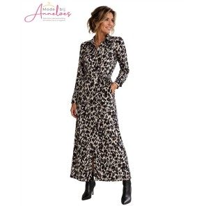 Zoso Jurk Penny animal Black - espresso Zoso Jurk Penny animal Black - espresso